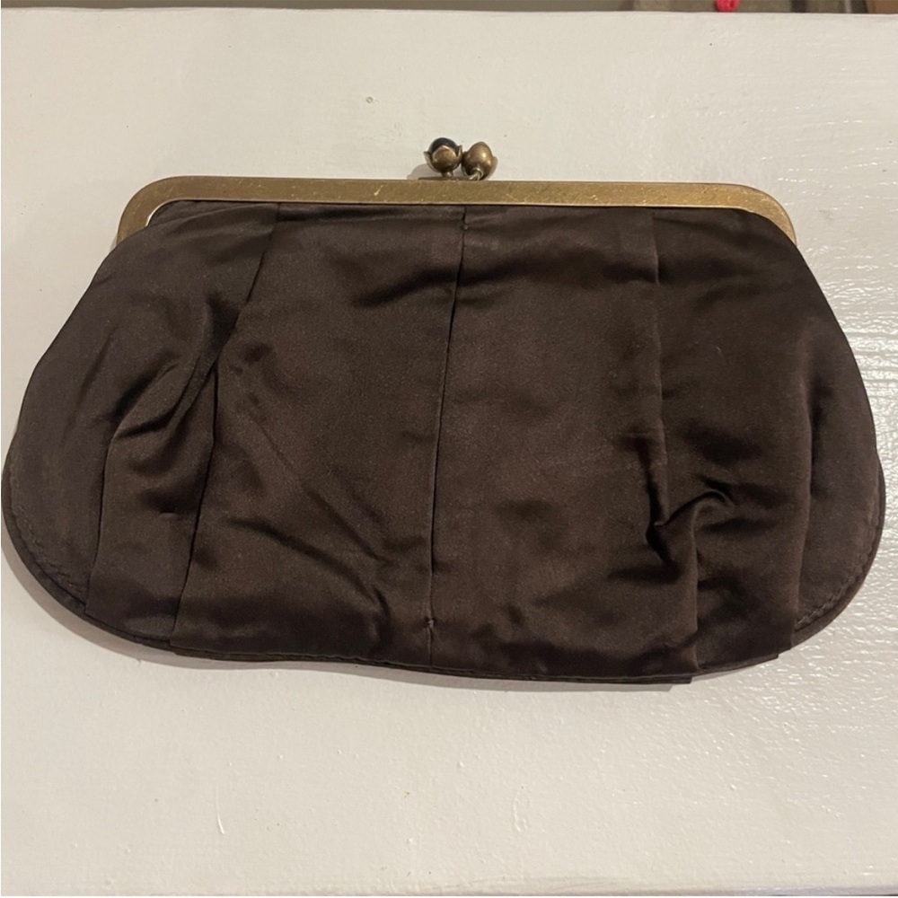 Vintage J.Crew Satin Kiss-Lock Evening Clutch w Mirror - Picture 5 of 12